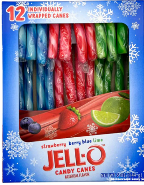 JELL-O Candy Canes 'Frucht'-Zuckerstangen  12 Stück 144 gr Import USA